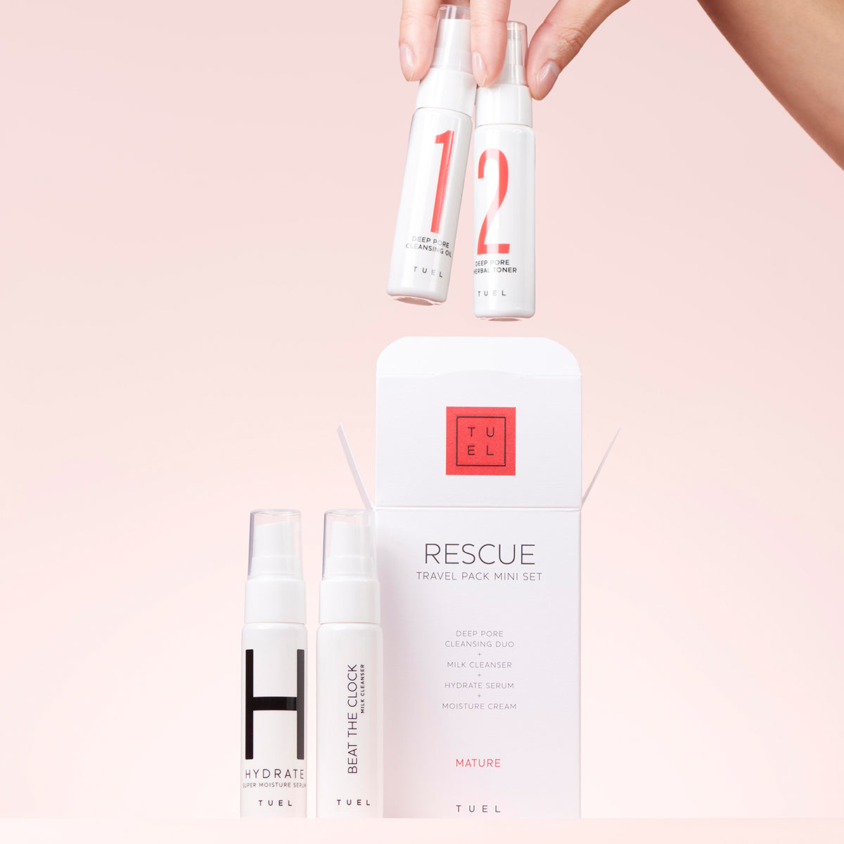 夏季限定　PRO 冬季限定リミテッドミニボトルセット Pack It Up – Travel Friendly Skincare Minis – Tuel Skincare